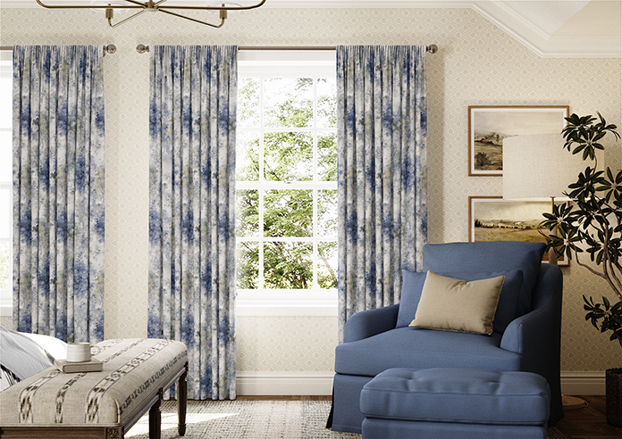 Woodland, Saxon Blue - Made to Measure Curtains - Image 3